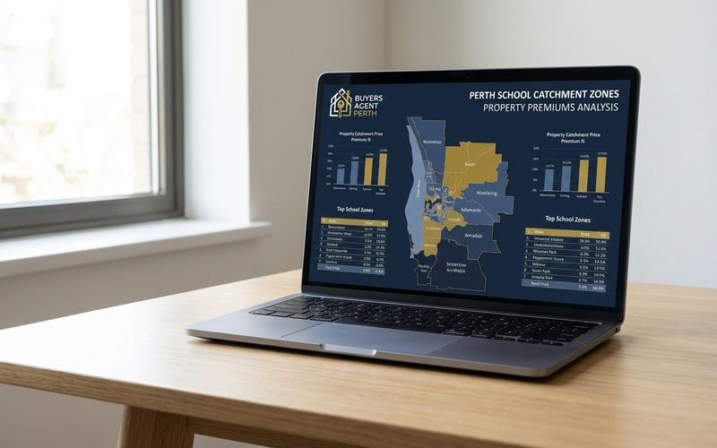 School catchment premium comparison chart Perth suburbs