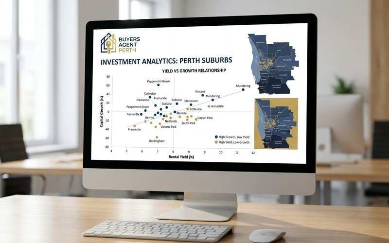 Yield vs growth inverse relationship chart for Perth property